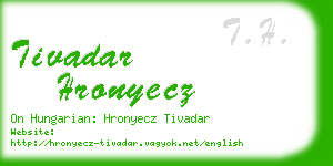 tivadar hronyecz business card